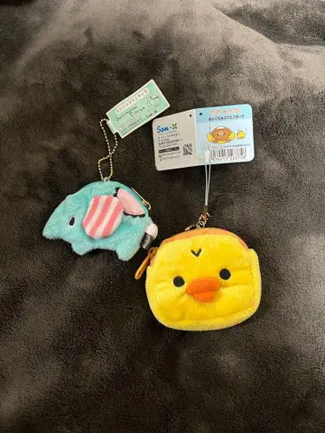 산엑스 봉제 인형 파우치 2개 세트