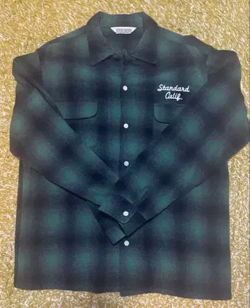 Standard California 블랙 그린 체크 셔츠