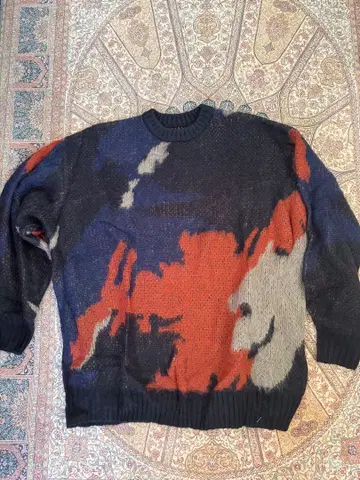 Aphlotus 다색 추상 패턴 스웨터 L