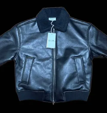 GLW 빈티지 무스탕 바이커 자켓 블랙 MUSINSA