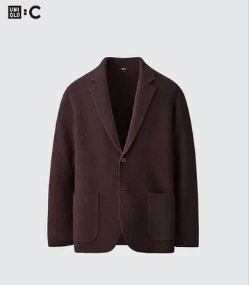 유니클로 U C 니트 자켓 다크 브라운