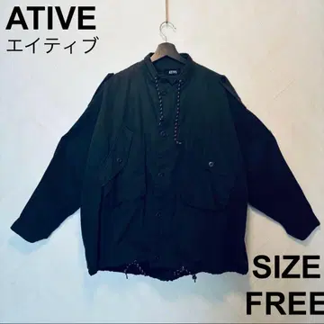 ATIVE 오가닉 코튼 밀리터리 자켓 블랙 베이크루즈