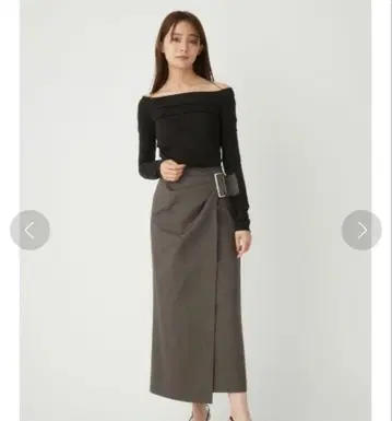 FRAY I.D 컷오프 울 벨트 스커트