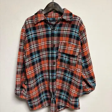 ZARA 체크 무늬 플란넬 셔츠 자켓 40