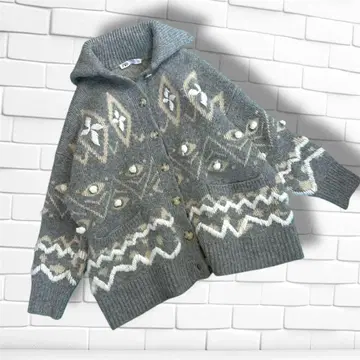 ZARA 자수 니트 가디건 그레이 코트 S