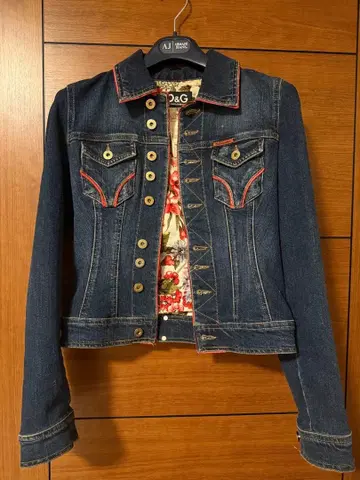 D&G 데님 자켓 안감 꽃무늬