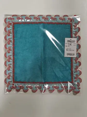 치카자와 레이스 손수건 독버섯 터콰이즈 블루