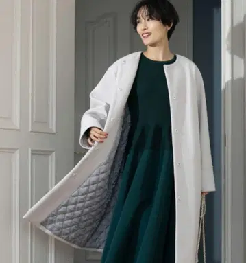 노카라 울 혼방 코트