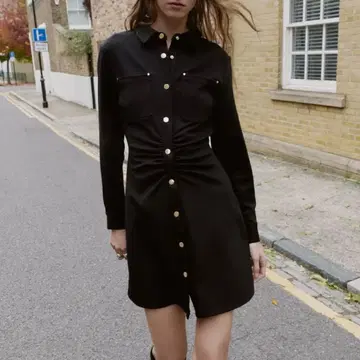 크레이프지 핏 원피스