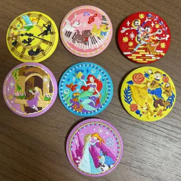 디즈니 자수 캔뱃지 7개 세트