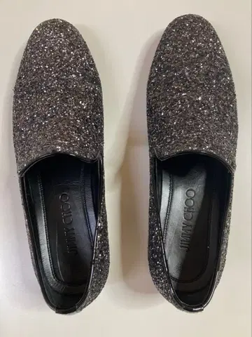 새상품급 지미추 JIMMY CHOO 글리터 신발 블랙 26cm