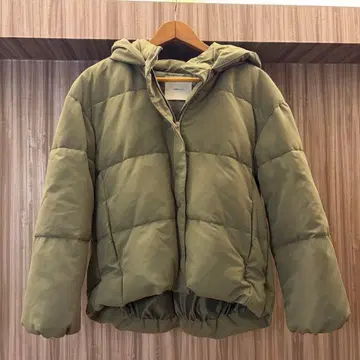 아방 릴리 후드 부착 다운 자켓 올리브 FREE