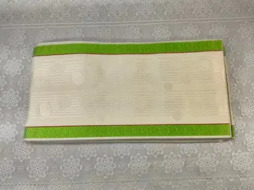 반폭 오비 크림색 그린 컬러