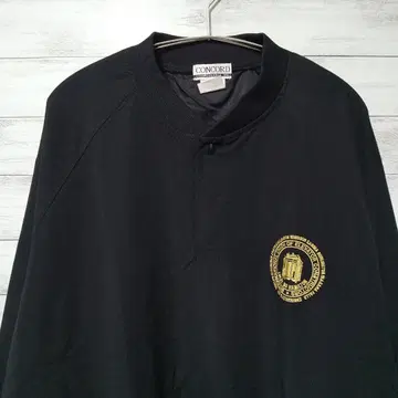 CONCORD 자수 스냅 버튼 와이드 소매 블랙 USA 구제 의류