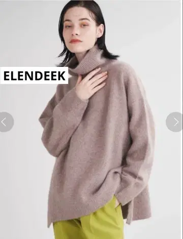 [ ELENDEEK ] 폭스 울 베이직 터틀 니트 베이지