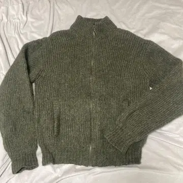 L.L.Bean 카키 풀 집업 스웨터 드라이버즈 니트