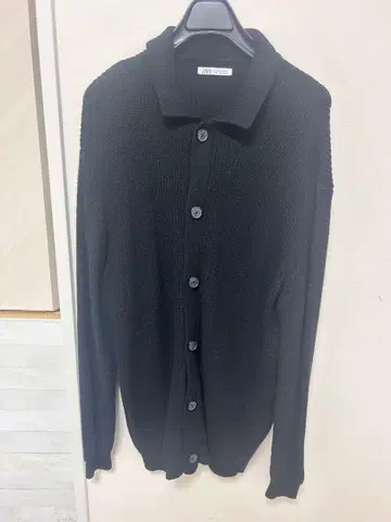 블랙 리브 니트 가디건