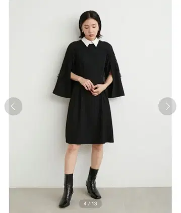 LILY BROWN 바이컬러 레이스 원피스 블랙