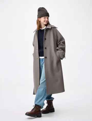 GU 코지 멜톤 발마칸 코트 S 사이즈 Brown