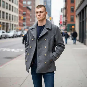 헌팅월드 이탈리아제 울 그레이 피 코트