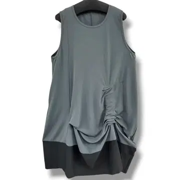 롱 베스트 오버롤 스커트 바이컬러 모드 스타일 그레이 원피스