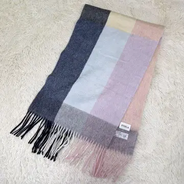 [새상품급] FURLA 훌라 캐시미어 100% 보더 멀티 컬러 머플러