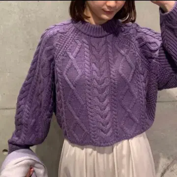 FRAY I.D 긴팔 니트 FREE 퍼플