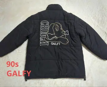 GALFY 갈피 다운 자켓 블랙 개 자수 빅 로고 XL 상당