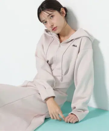 다이버 후디 롱 원피스 베이지