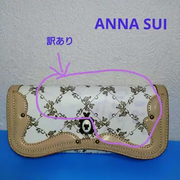 ANNA SUI 다마스크 로즈 패턴 장지갑 하자품