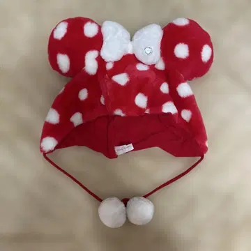 디즈니 팬캡 빨흰 도트