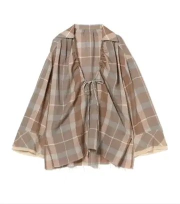 maturely / 체크 앤 벨벳 리본 풀오버