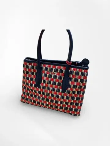 케이트 스페이드 뉴욕 우븐 체크 토트백