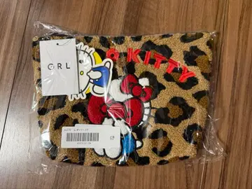 미사용 새상품 GRL 헬로키티 레오파드 무늬 사가 파우치