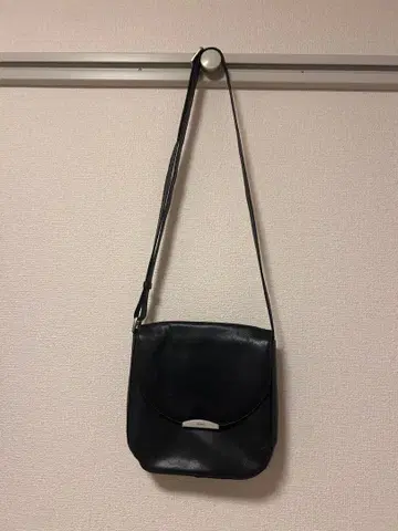 빈티지 블랙 가죽 숄더백