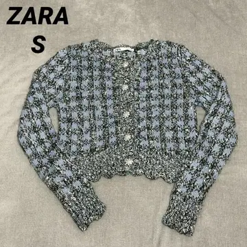 ZARA 자라 비쥬 버튼 포함 라메 믹스 트위드 가디건 사이즈 S