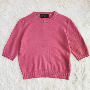 COBI/캐시미어/반팔 니트/핑크/까슬거리지 않음/가을/겨울/캐주얼/M