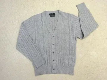 알파 퓨어 캐시미어 100% 디자인 편직 V넥 가디건 일본제