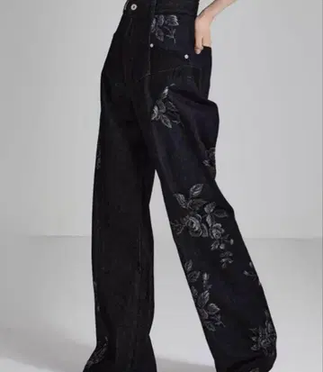 fetico 별주 Rose denim pants 사이즈 0 블랙