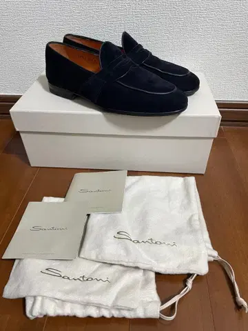 Santoni 드라이빙 신발 24.5cm 네이비 16033