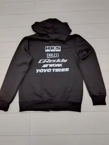 HKS 블랙 풀 지퍼 후드티 L 사이즈