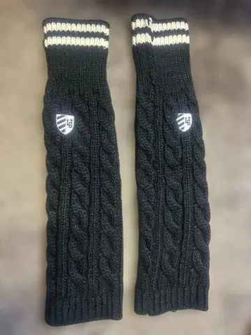 르꼬끄 골프 케이블 짜임 블랙 레그 워머 2세트