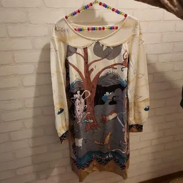 TSUMORI CHISATO 아트 프린트 긴팔 원피스