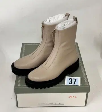 미사용 37 치아키 카가기리 프론트 지퍼 부츠 3902