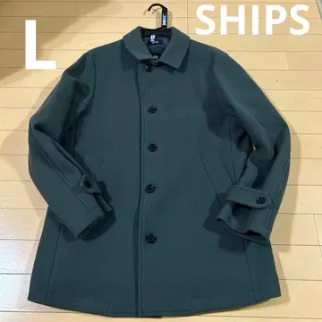 클리닝 완료 쉽스 SHIPS 울트라 파인 메리노울 코트 L 모스그린