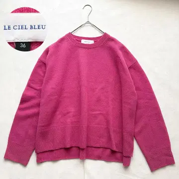 LE CIEL BLEU 캐시미어 울 니트 핑크 크루넥 M 상당