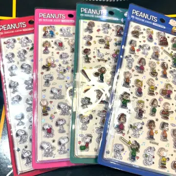 한국 한정판 스누피 모자 꽁지 드롭 씰 4개 세트 3