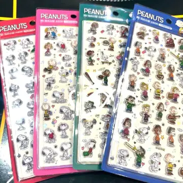 한국 한정판 스누피 모자 꽁지 드롭 씰 4개 세트 3