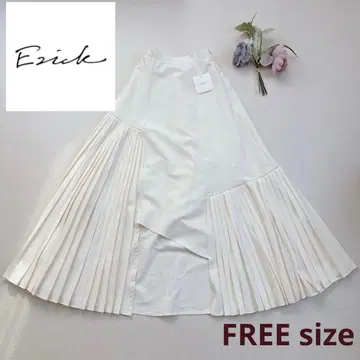 택 포함 새상품 Ezick 에지크 이레헴 플리츠 스커트 화이트 F 사이즈
