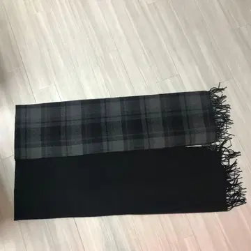 UNIQLO 머플러 2개 블랙 그레이 계열 체크